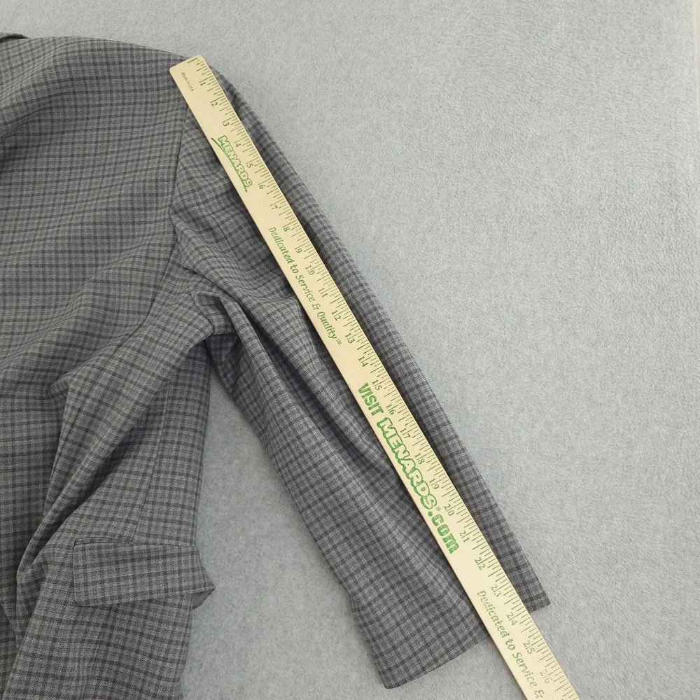 Jos A Bank Blazer Mens 50 Gray Check Wool Tweed Stretch Sport‎ Coat Jacket